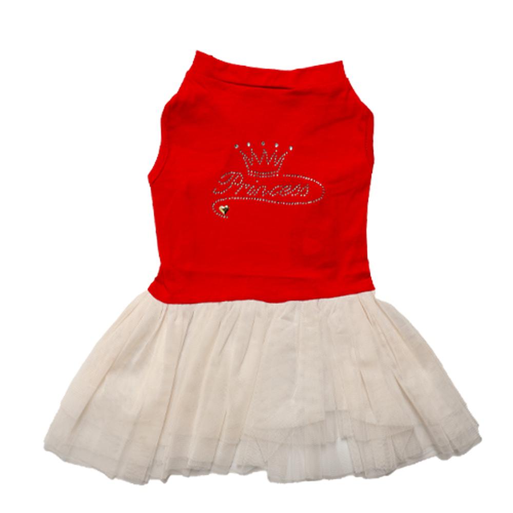 Tütülü Elbise Kırmızı/Beyaz Princess