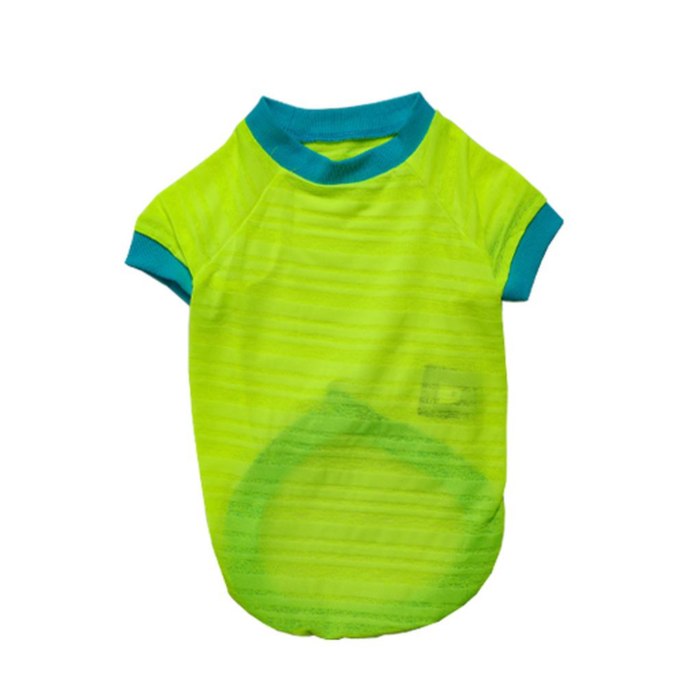 Neon Yeşil Tshirt Mavi Kenar